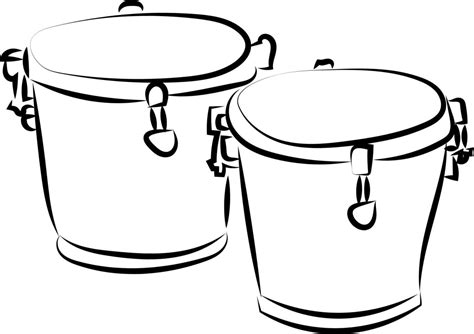 Bongo drums sketch, illustration, vector on white background. 13894117 ...