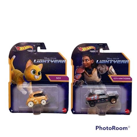 Hot Wheels Toys Nwt Hot Wheels Character Cars Disney Pixar Lightyear Sox Izzy Hawthorne Cars