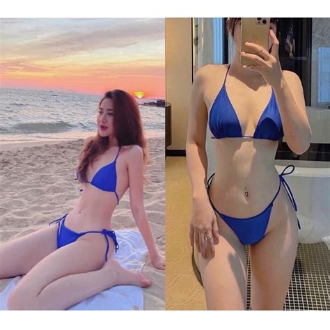 Bikini basic màu xanh coban kèm ảnh thật Shopee Việt Nam