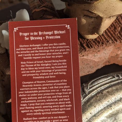 Archangel Michael Blessing Protection Dressed Prayer Card Hoodoo Moses