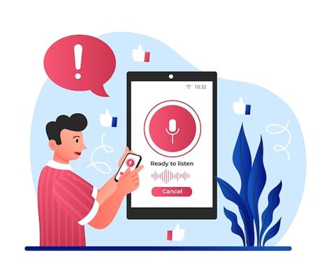 premium vector voice control concept