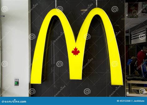 Mcdonald S Logo Sign In Canada Editorial Stock Photo Image Of Leaf