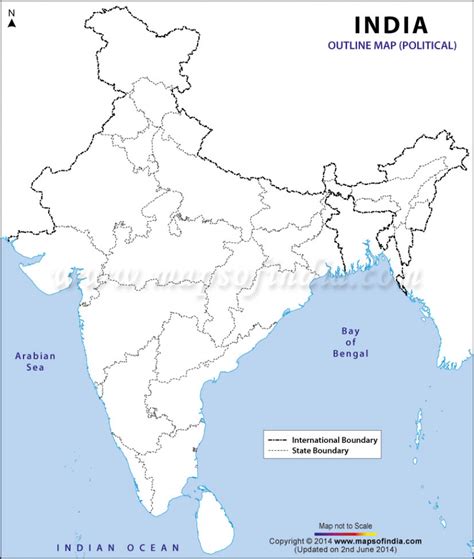 India Outline Map A4 Size Printable Printable Maps