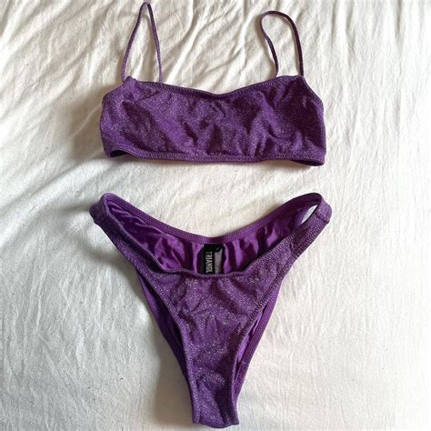 Triangl Purple Sparkly Bikini Set Top And Bottom Depop