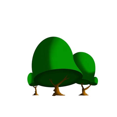 Premium Vector Cartoon Three Trees Illustration