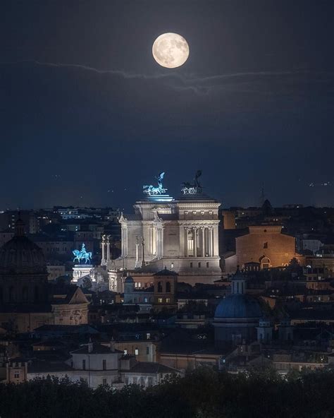 Michael Sidofsky On Instagram The Full Moon Rising Over Rome Rome