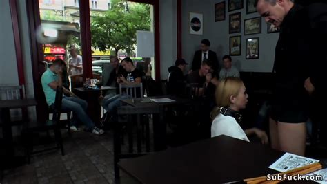 Blonde Caned In Public Park And Bar