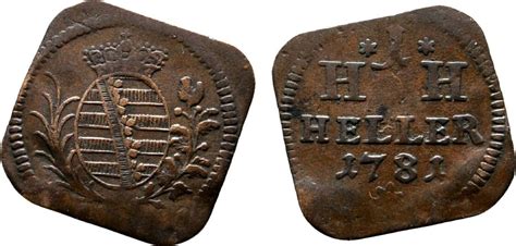 Sachsen Hildburghausen Cu Heller Klippe 1781 Joseph Friedrich 1780 1784