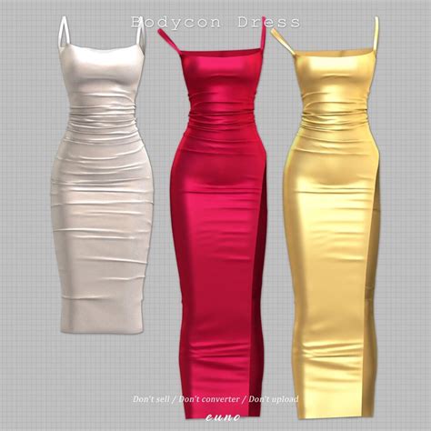 Bodycon Dress Euno Sims Sims 4 Dresses Dress Sims 4 Mods Clothes