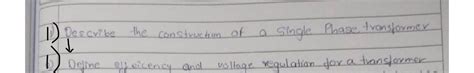 Solved 1) ﻿Describe the construction of a single Phase | Chegg.com
