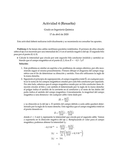 Ingenier A Qu Mica Actividad Resuelta Actividad Resuelta Grado