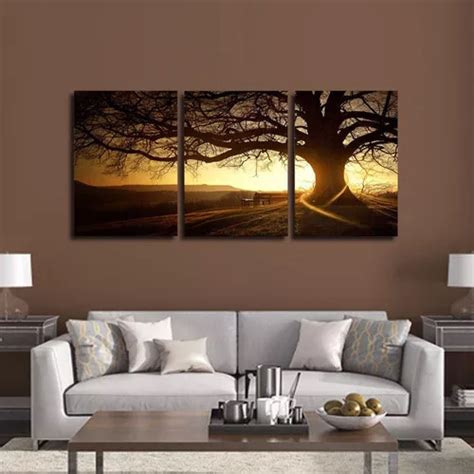 Quadro 60x120cm Árvore Por Do Sol Decorativo MercadoLivre