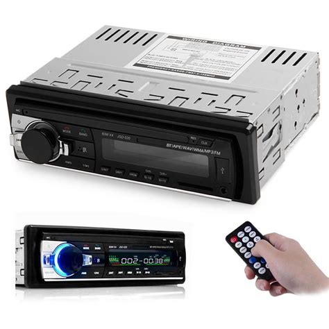 JSD 520 12V Bluetooth Car Stereo FM Radio MP3 Audio Player SD AUX Auto