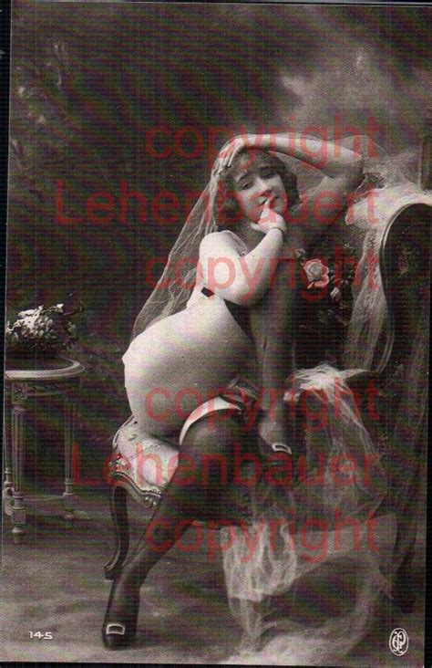 Repro Erotik Akt Nude Sexy Frau Risque Aktfoto Dessous Strapse Manuskript