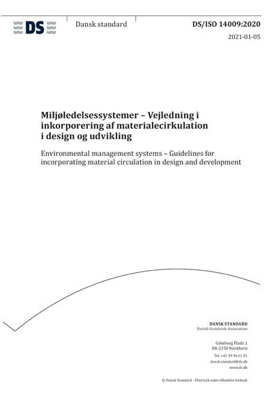 DS ISO 14009 2020 Environmental Management Systems Guidelines For