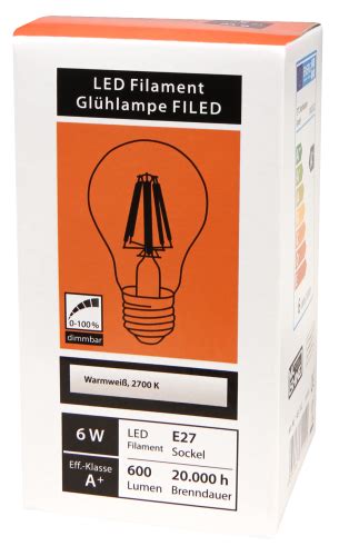 Mcshine Led Filament Gl Hlampe Mcshine Filed E W Lm