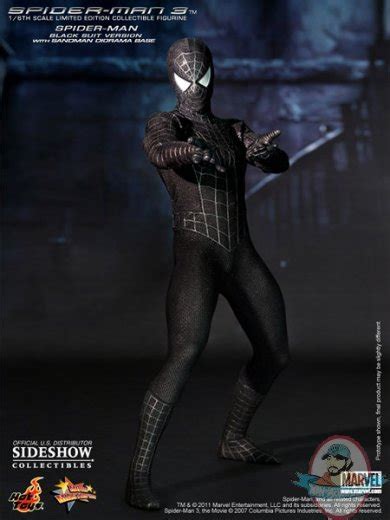 MMS Marvel Spider Man Black Suit 12 Inch Sixth Scale Figure Hot Toys Man Of Action Figures