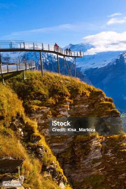 cliff walk  grindelwald  switzerland stock photo