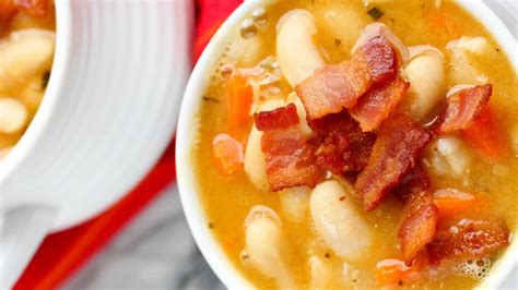 Creamy White Bean And Bacon Soup Youtube