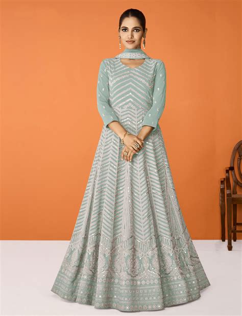 Embroidered Georgette Anarkali Suit Women Indifeels Australia