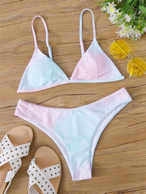 Ombre Triangle Cheeky Bikini Swimsuit SHEIN USA