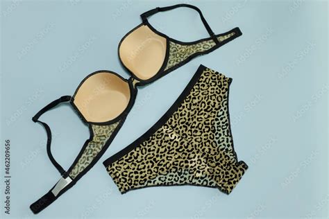 Foto De Sexy Lingerie Flat Bra And Panties With Leopard Print Do Stock Adobe Stock