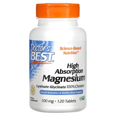 Магний с высокой усваиваемостью 100 мг, High Absorption Magnesium 100 ...