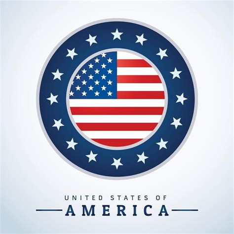 Round Logo In The Center With Usa Flag 2512539 Vector Art At Vecteezy