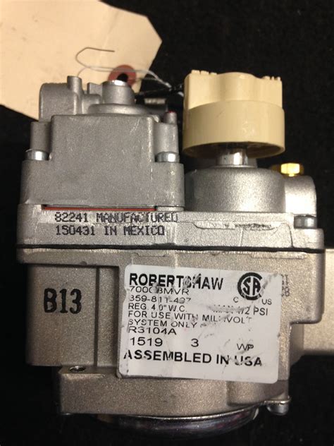 Thermopile Controlled Gas Valve Part R3104x