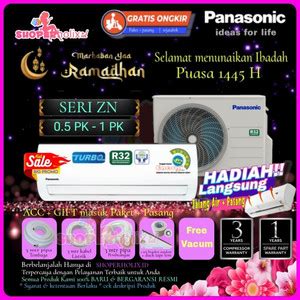 Jual AC PANASONIC 1 2 PK ZN 5 WKP NON INVERTER INSTALASI PEMASANGAN