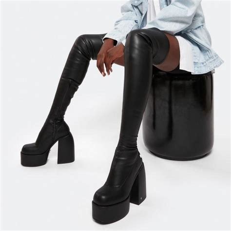 Naked Wolfe Tall Black Platform Juicy Boots In Size Depop