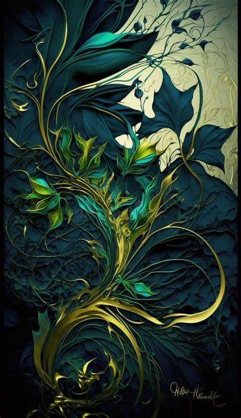 Amazing Gold And Green Maori Pattern Stock Illustration Illustration