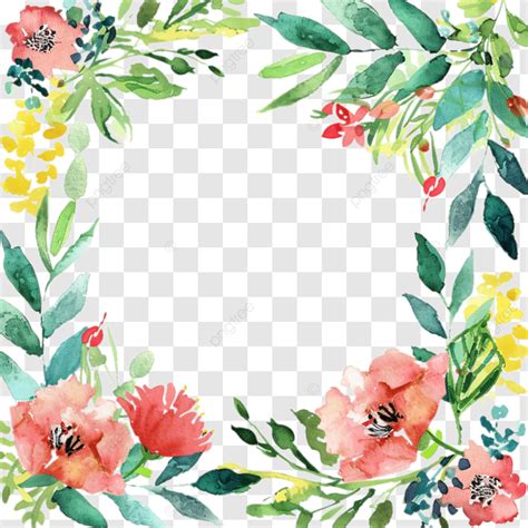 Um Fundo Transparente De Moldura Floral Quadrada PNG Floral Moldura