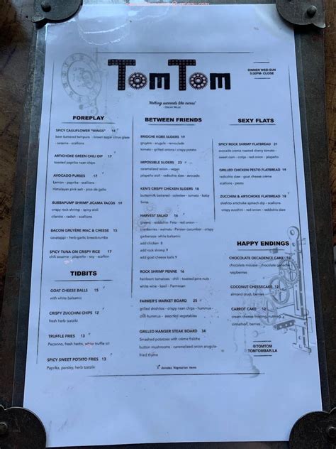 Online Menu of TomTom Restaurant & Bar Restaurant, West Hollywood ...