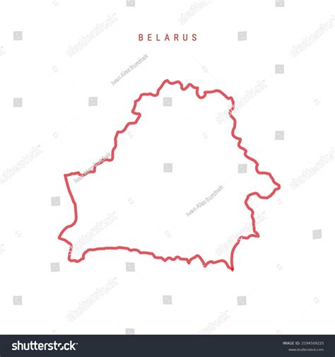 Belarus Editable Outline Map Belorussian Red Royalty Free Stock