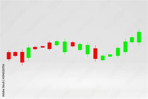 3d Render 3d Candlestick Graph Chart On White Background Business Concept Stock Illustration