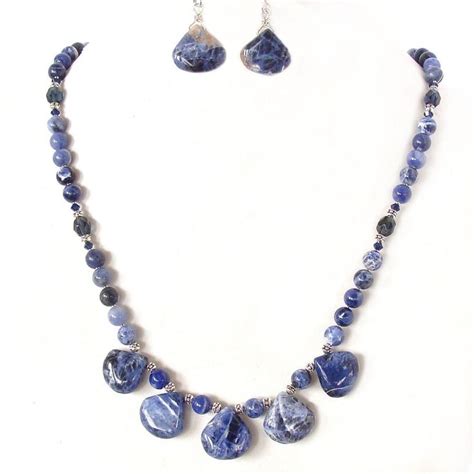 Bobbi Navy Blue Necklace Set Blue Necklace Necklace Set