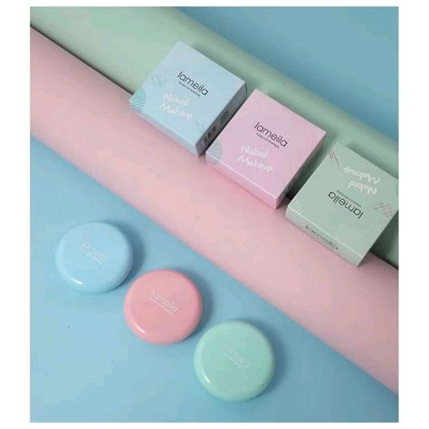 Jual Bedak Lameila Lameila Naked Make Up Powder Colors Pink Biru Hijau Shopee Indonesia