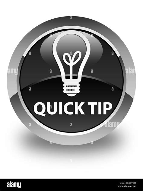 quick tip bulb icon isolated  glossy black  button abstract