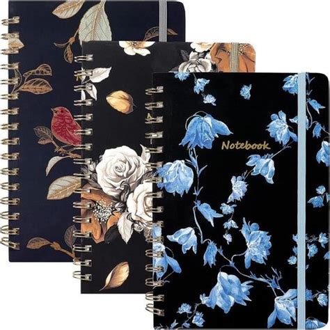 Su 3PCS Carnet de Notes A5 Journal Ligné avec Couverture Rigide Cahier