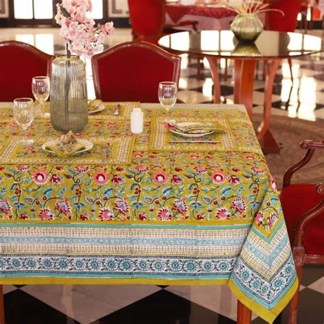 Block Print Tablecloth Garden Tablecloth Indian Table Etsy