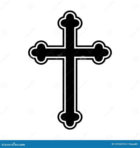 Symbol Of A Church Cross Christianity Religion Symbol Stock Vector