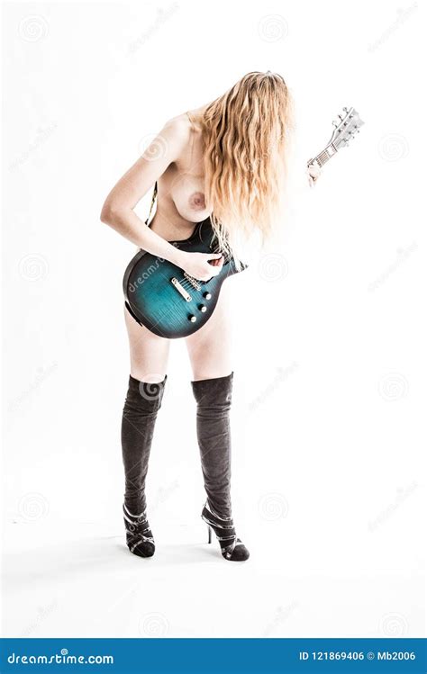 Nude Woman Playing Guitar Stock Photo Image Of Cool 121869406