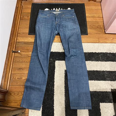 Naked Famous Denim Men S Blue And Navy Jeans Depop