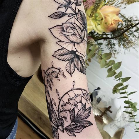 Bleeding Heart Flower Tattoo Black And White At Lola Wall Blog