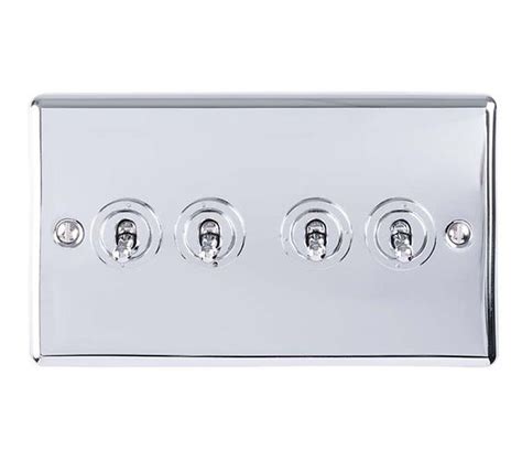 Carlisle Brass Eurolite Enhance Decorative 4 Gang 10 Amp 2 Way Toggle Switch Polished Chrome