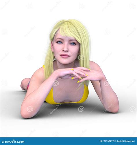 D Rendering Of A Woman In Bikini Stock Illustration Illustration Of Woman Girl