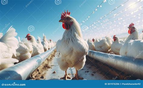 Chicken In The Farm Chickens In Background Stock Illustration