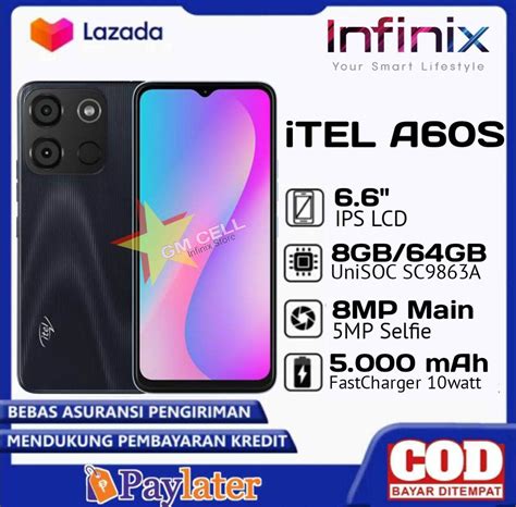 Infinix Itel Vision P40 RAM 7 64 A60s Ram 8 64 GARANSI 1 Tahun Exclusive HOT ITEM