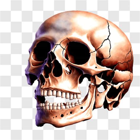 Download Damaged Skull With Visible Cracks Png Online Creative Fabrica